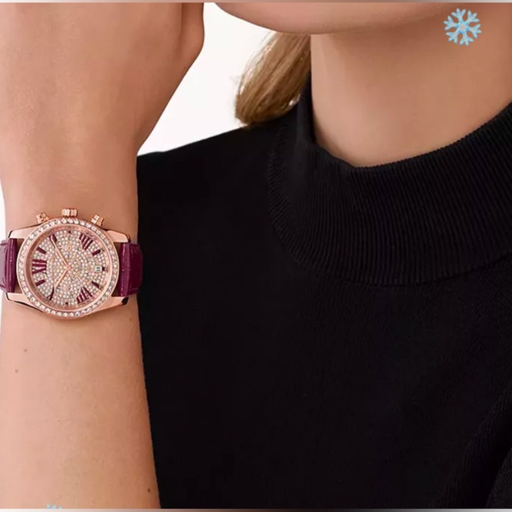 Michael Kors MK2971 Lexington Pave Rose Gold Tone and Crocodile